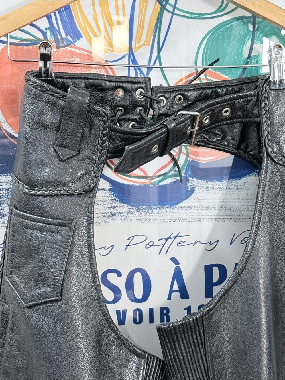 Xelement Classic Braided Leather Biker Chaps Womens 2 - Picture 5 of 10